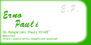 erno pauli business card